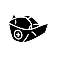 Krankenschwester Hut Deckel Glyphe Symbol Vektor Illustration