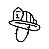 Feuerwehrmann Hut Deckel Linie Symbol Vektor Illustration