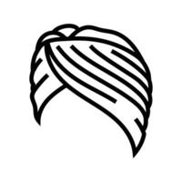 turban hatt keps linje ikon vektor illustration