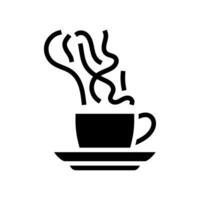 heiß Kaffee Tasse Glyphe Symbol Vektor Illustration