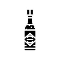 heiß Soße Flasche Glyphe Symbol Vektor Illustration