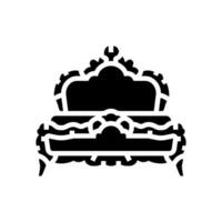Bett Luxus königlich Glyphe Symbol Vektor Illustration