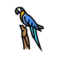 Ara Sitzung Papagei Vogel Farbe Symbol Vektor Illustration