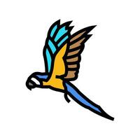 ara flygande papegoja fågel Färg ikon vektor illustration