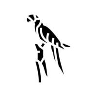 Ara Sitzung Papagei Vogel Glyphe Symbol Vektor Illustration