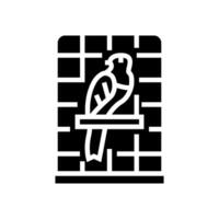 Käfig Papagei Vogel Glyphe Symbol Vektor Illustration