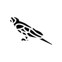 scharlachrot Ara Sitzung Papagei Vogel Glyphe Symbol Vektor Illustration