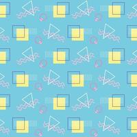 Memphis Dreieck und Quadrate geometrischer 80er 90er Jahre abstrakter Hintergrund vektor