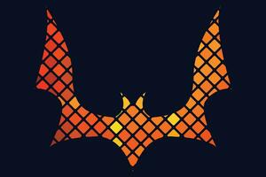 lutning linje pixel textur Graf fladdermus design på vit bakgrund för halloween festival. vektor
