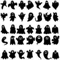 Geist Symbol Vektor Satz. Phantom Illustration Zeichen Sammlung. Gespenst Symbol. Halloween Logo. Geist markieren.