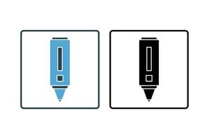 Marker Symbol. Symbol verbunden zu Schreibwaren. solide Symbol Stil. einfach Vektor Design editierbar