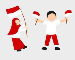 Indonesien Unabhängigkeit Tag Charakter Illustration vektor