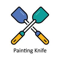 Gemälde Messer gefüllt Gliederung Symbol Design Illustration. Kunst und Kunsthandwerk Symbol auf Weiß Hintergrund eps 10 Datei vektor