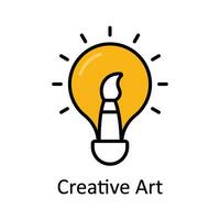 kreativ konst fylld översikt ikon design illustration. konst och hantverk symbol på vit bakgrund eps 10 fil vektor