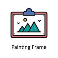 målning ram fylld översikt ikon design illustration. konst och hantverk symbol på vit bakgrund eps 10 fil vektor