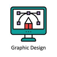 Grafik Design gefüllt Gliederung Symbol Design Illustration. Kunst und Kunsthandwerk Symbol auf Weiß Hintergrund eps 10 Datei vektor