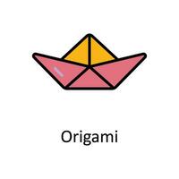 origami fylld översikt ikon design illustration. konst och hantverk symbol på vit bakgrund eps 10 fil vektor