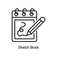 skizzieren Buch Vektor Gliederung Symbol Design Illustration. Kunst und Kunsthandwerk Symbol auf Weiß Hintergrund eps 10 Datei