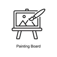 Gemälde Tafel Vektor Gliederung Symbol Design Illustration. Kunst und Kunsthandwerk Symbol auf Weiß Hintergrund eps 10 Datei