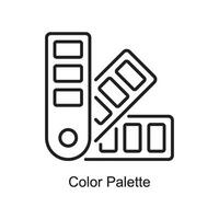 Färg palett vektor översikt ikon design illustration. konst och hantverk symbol på vit bakgrund eps 10 fil