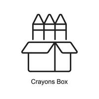Buntstifte Box Vektor Gliederung Symbol Design Illustration. Kunst und Kunsthandwerk Symbol auf Weiß Hintergrund eps 10 Datei