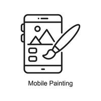 Handy, Mobiltelefon Gemälde Vektor Gliederung Symbol Design Illustration. Kunst und Kunsthandwerk Symbol auf Weiß Hintergrund eps 10 Datei