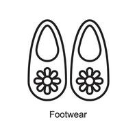 Schuhwerk Vektor Gliederung Symbol Design Illustration. Kunst und Kunsthandwerk Symbol auf Weiß Hintergrund eps 10 Datei