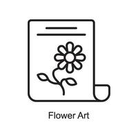 Blume Kunst Vektor Gliederung Symbol Design Illustration. Kunst und Kunsthandwerk Symbol auf Weiß Hintergrund eps 10 Datei