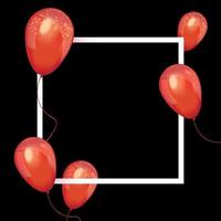 svart fredag försäljningsaffisch med röda glänsande ballonger vektor