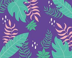 tropische Blätter Textur exotischer Zweig Laub Hintergrund vektor