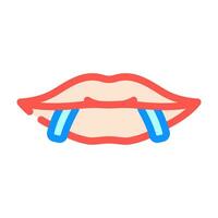 Lippe Piercing Mode Schönheit Farbe Symbol Vektor Illustration