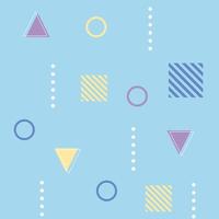 Memphis geometrisches nahtloses Muster verschiedene Formen 80er 90er Jahre Stil abstrakten blauen Hintergrund vektor