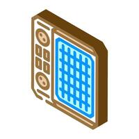 Solar- Batterie Ladegerät Glamping isometrisch Symbol Vektor Illustration
