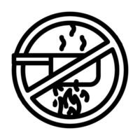 Nein Kochen Notfall Linie Symbol Vektor Illustration