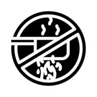 Nein Kochen Notfall Glyphe Symbol Vektor Illustration