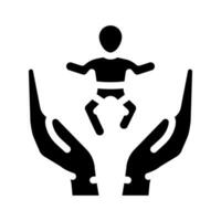 Kind Pflege Center Notfall Glyphe Symbol Vektor Illustration