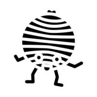 Disko Ball Musik- retro Charakter Glyphe Symbol Vektor Illustration