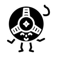 Kassette Band Charakter retro Musik- Glyphe Symbol Vektor Illustration
