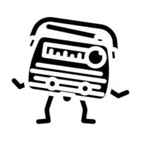 retro Radio Musik- Charakter Glyphe Symbol Vektor Illustration