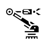 industriell automatisering mekanisk ingenjör glyf ikon vektor illustration