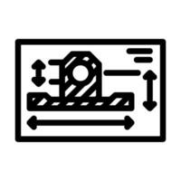 teknisk teckning mekanisk ingenjör linje ikon vektor illustration