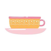 Tee- und Kaffeetasse Heißgetränk Symbol auf weißem Hintergrund vektor