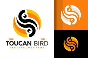 Brief s Tukan Vogel Logo Design Vektor Symbol Symbol Illustration