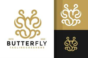 Brief s Schmetterling Logo Design Vektor Symbol Symbol Illustration