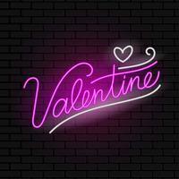 Valentine Neon Sign Vektor