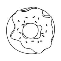 Frühstück süßer Donut appetitlich leckeres Essen, Icon Line Style vektor