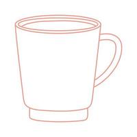te och kaffe färsk kopp ikon linje stil vektor