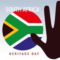 flagge südafrika, glücklicher tag des südafrikanischen Erbes vektor
