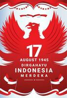 indonesien nationell dag fira självständighet demokrati 17 augusti lutning poträtt bakgrund vektor