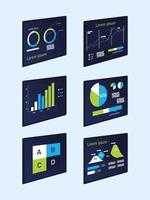 diagram infographics ikonuppsättning vektor design